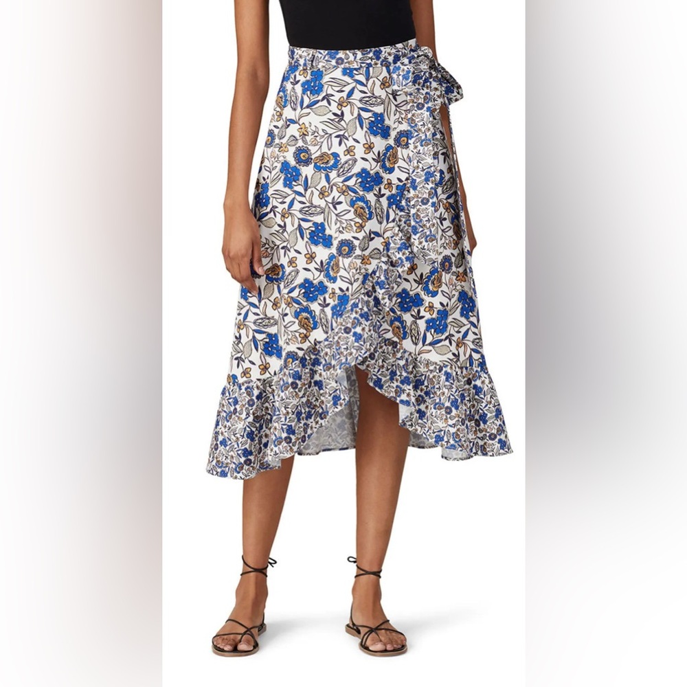 EUC Shoshana Faux Wrap Ola Skirt Floral Cotton ADORABLE Large